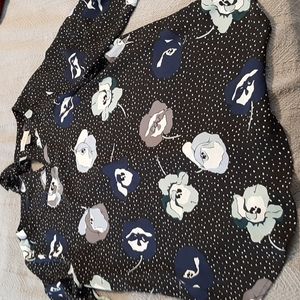 Tie back long sleeve loft blouse